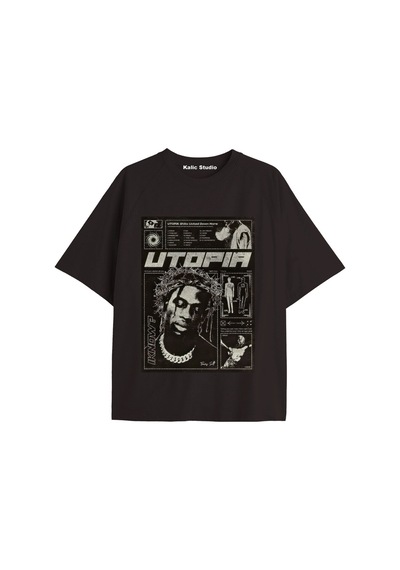 Kalic Studio Unisex Travis Scott Astroworld Tshirt Siyah-33
