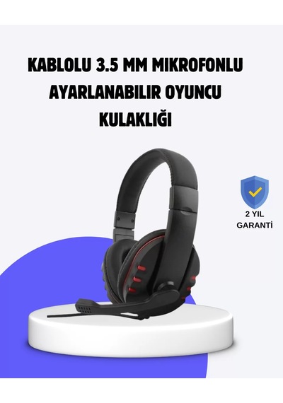 Kırmızı Kulaklık Mikrofonlu Ayarlanabilir Konforlu Tasarımlı 00