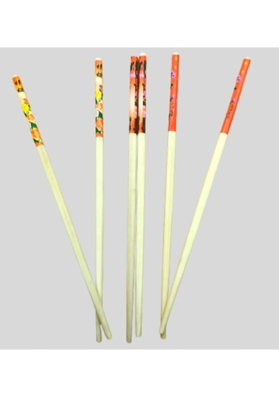 Bambu Chopstick Çubuk Yemek Çubuğu Yıkanabilir Tekrar Kullanılabilir 3 Çift- 6 Adet Ahşap - Şeffaf