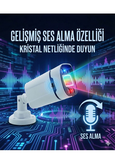 Gece Renkli Sesli Kamera 5mp Sony Seculensli 1080p Full Hd Ahd Güvenlik Kamerası - 4x Ultra Warm Led Colorvu - Pl