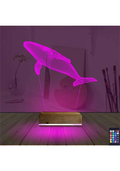 Luvivia Balina 3d Lamba - Masa Gece Lambası Şeffaf