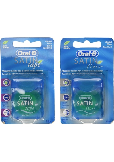 Oral-b Saten Bant Dental Floss Mint - 25 M 2'li Paket Oral-b