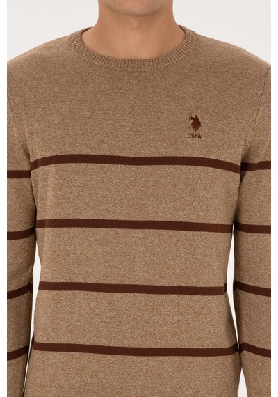U.S. Polo Assn. Erkek Slim Fit Bisiklet Yaka Haki Kazak 50314976-VR027
