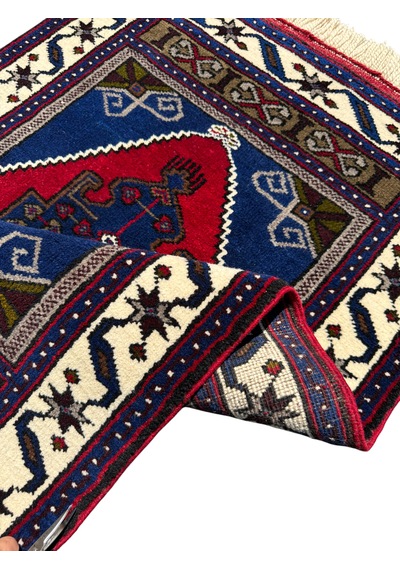 El Dokuma Sıfır Obruk Halısı 82x125 Lacivert Yün Kalın Halı