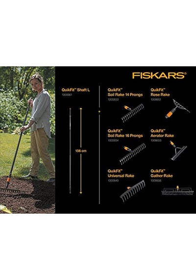 Ayrex Fiskars Aerator Tırmığı, Uzunluk: 37 Cm, Siyah/turuncu, 1000655