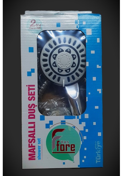 Fore Maf 205-0 Mafsallı Duş Seti - 3 Fonksiyonlu El Duşu + 150cm Spiral Hortum - Krom + Askı Beyaz - Krom