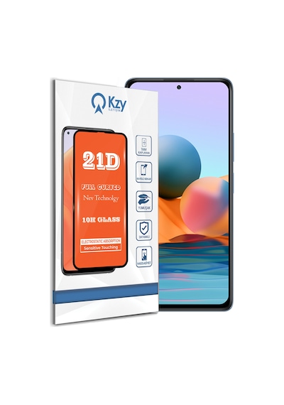 Xiaomi Redmi Note 10 Pro ile Uyumlu Tam Kaplayan 21D Temperli Ekran Koruyucu Cam