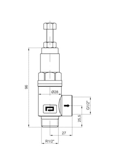 Pakkens 1/2'' Ayarlı Emniyet Ventili Dn15 Erkek