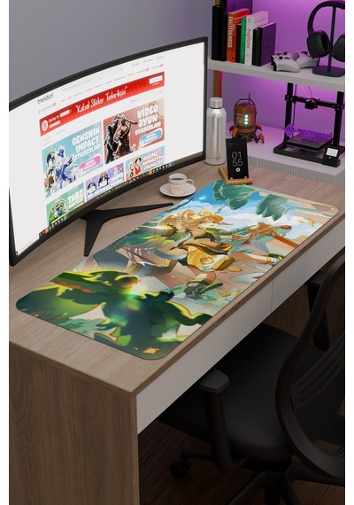 Kachina Genshin Impact Anime Oyuncu V1 - 90x40 Xxl Gaming Mouse Pad Fare Altlığı