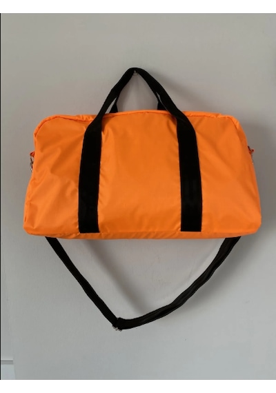 İcone Bag Kadın & Erkek Spor Çantası, Paraşüt Kumaş Önü Cepli Unisex Spor Fitness Gym Çantası Neon Turuncu