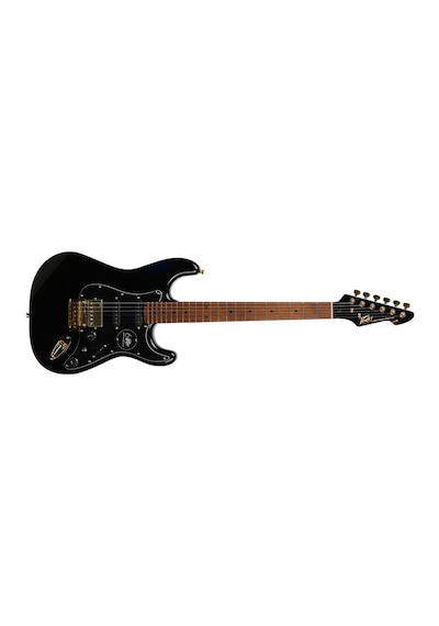 Peavey Raptor Lightning Bolt St 60th Hss Stratocaster Elektro Gitar Gold Hardware - Black