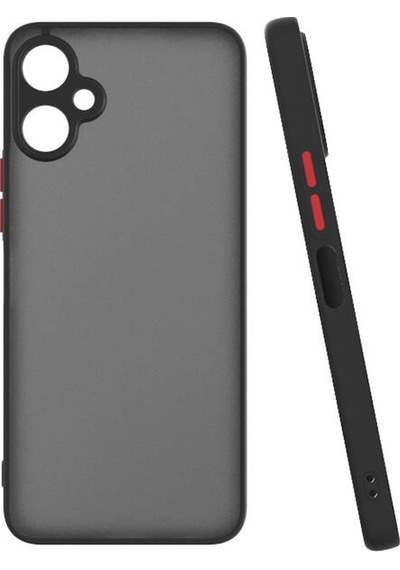Kilifone - Tecno Spark 9t Uyumlu Kılıf Arkası Buzlu Renkli Kenarlı Hux Kapak - Siyah - T29554