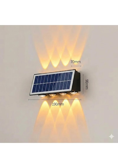 Tr 20w Güneş Enerjili Dış Mekan Bahçe Duvar Lambası - Cata Kos Solar Led Aplik - Ip65 Su Geçirmez, 3200k Gün Iş