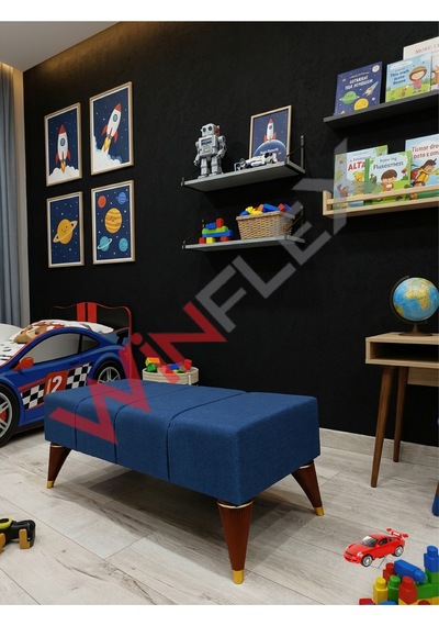 Winflex Çok Amaçlı Dekoratif Puf 38 X 100cm Mavi Renk