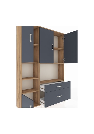 Arges Dolap 7 Raflı 2 Çekmeceli 5 Kapaklı 132x30x195 Çam-antrasit/antrasit Antrasıt/antrasıt Arges Dolap 7 Raflı 2 Çekmeceli 5 Kapaklı 132x30x195 Çam-antrasit/antrasit Antrasıt/antrasıt