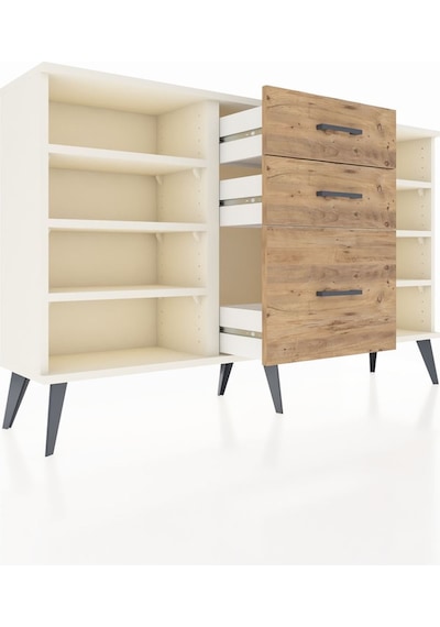 Arges Konsol 6 Raflı 3 Çekmeceli 132x30x83 Aytaşı-aytaşı/çam Aytaşı/çam Arges Konsol 6 Raflı 3 Çekmeceli 132x30x83 Aytaşı-aytaşı/çam Aytaşı/çam