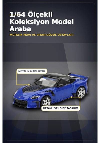 Mavi Metal 1/64 Nissan Z Veilside Ffz400 Model Araba - Koleksiyonluk Diecast Bx-313400