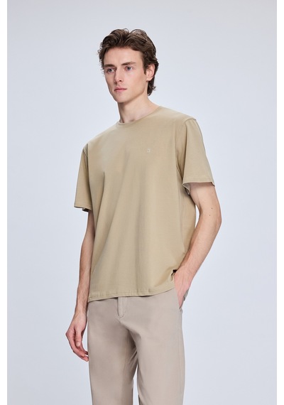 Hatemoğlu Bej Regular Fit Bisiklet Yaka Pamuklu Triko Tişört 35102024c014 Kbj 379682 Çok Renkli