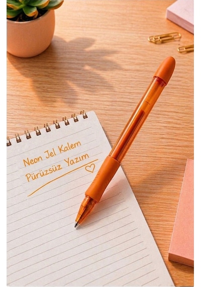 Neon Jel Kalem 1.0mm 1 Adet Pensan Neon Gel Tükenmez Kalem Neon Pilot Kalem Canlı Neon Renk Akıcı Yazım Okul Ofis Turuncu