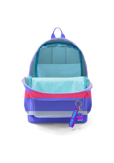 Coral High Kids Mor Sarı Lavanta Çizgi Desenli Okul Sırt Çantası 33202 Mor