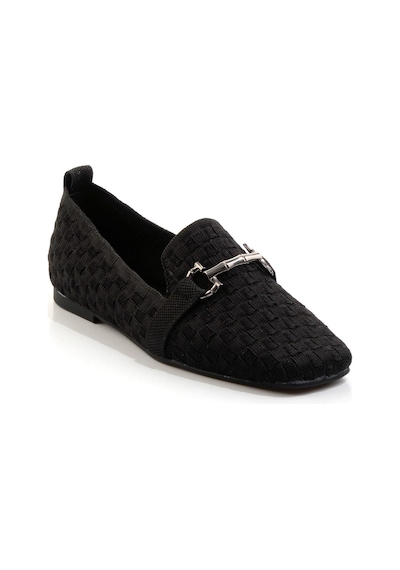 Bambi Siyah Nikel Kadın Loafer Ayakkabı K01327020182 Siyah