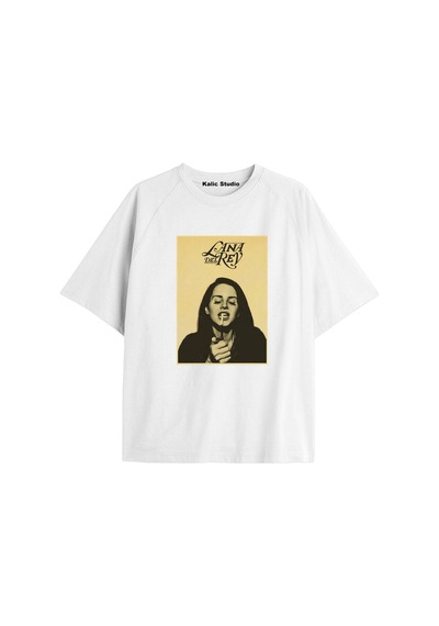 Kalic Studio Lana Del Rey Oversize T-shirt Kod30 Beyaz-30