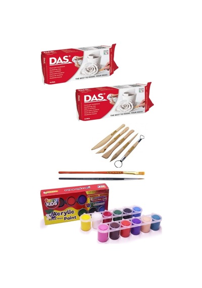 Das Beyaz Seramik Kili 2X500Gr Rich Funny Kids 25 Ml Akrilik 12 L