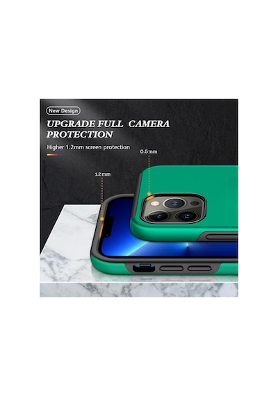Apple İphone 13 Pro Kılıf Elit Yüzüklü Kapak - Yeşil 0.2M-Çok Renkli