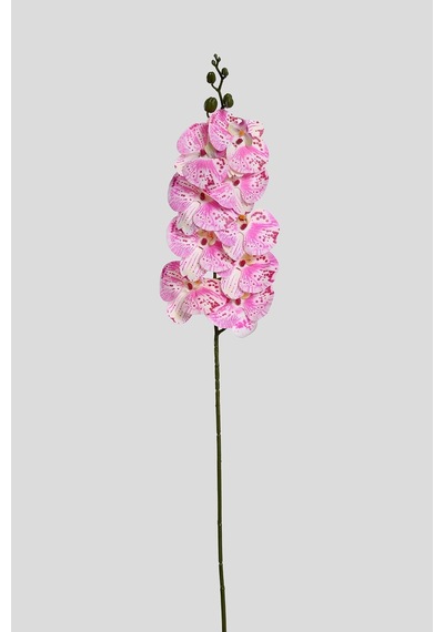 Pembe Yapay Orkide Çiçeği Tek Dal Premium Canlı Islak Dokulu 98 Cm