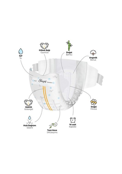 Sleepy Bio Natural Premium Plus Airbag Comfort Bebek Bezi 3 Beden Süper Paket 112 Adet 3 Numara
