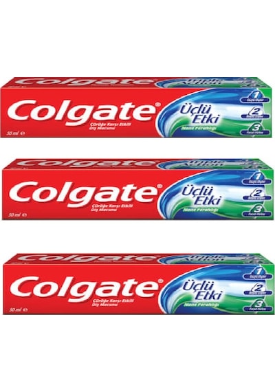 Colgate Üçlü Etki Nane Ferahlığı Diş Macunu 50 ML x 3