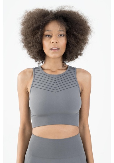 Maraton Active Slimfit Kadın Kapalı Yaka Kolsuz Koşu Açık Antrasit Bra 813094-açık Antrasit