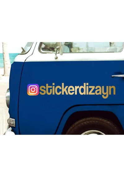 Kişiye Özel İnstagram Sticker 2 Adet - Sosyal Medya İnstagram Sticker - Araba Oto Araç Motosiklet Karavan Cam Sticker - 00926 12 Cm