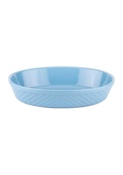 Tantitoni Mavi Diamond Seramik Oval Fırın Kabı 28x18.5x6 Cm Mavi