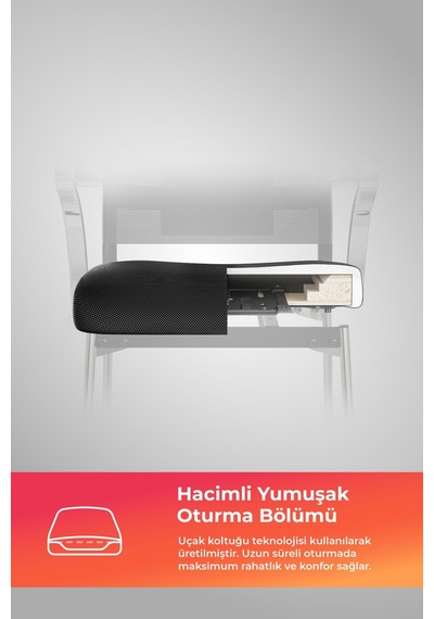 Ergolife Sit Air 24/7 M4-281k - Fileli, Krom, Toplantı Odası, Bekleme Sandalyesi - 697.5d.1.6a4 Siyah