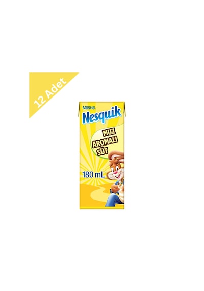 Nestlé Nesquik Muzlu Süt 180 Ml X 12 Adet - Eğlenceli Ve Besleyici Muz Lezzeti