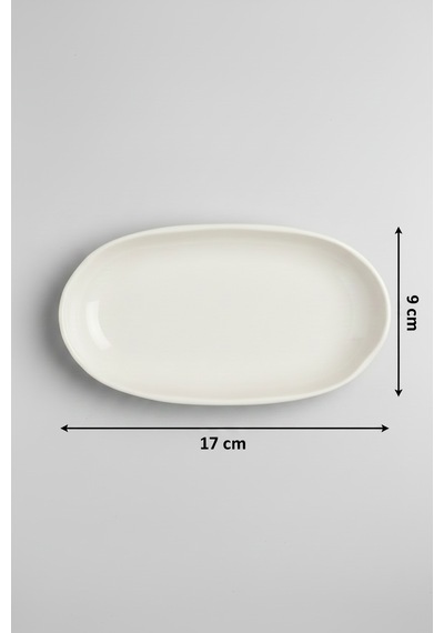 12'li Kayla Sığ Oval Kayık Tabak 17cm Krem Rinart