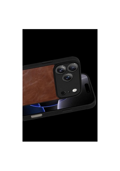 İphone 17 Pro Max Aras Deri Kapak - Taba