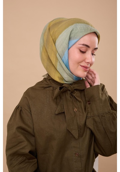 Silk Home Olinda İpek Eşarp 47005-21 Küf Yeşili, Asit, Bebe Mavi, Yağ Yeşili, Çağla