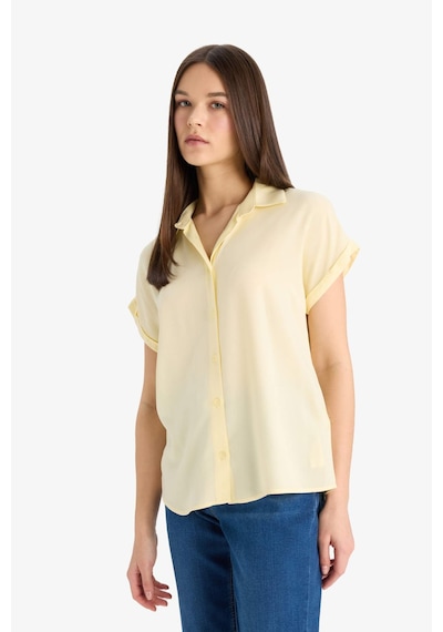 DeFacto Regular Fit Basic Düz Viskon Kısa Kollu Gömlek N7819AZ25SPYL155