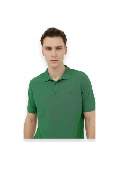 Lumberjack Ct953 101079283 Basic Polo Yeşil Erkek T-shirt