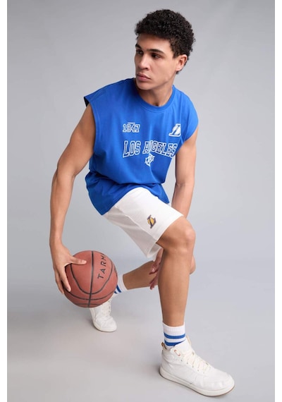 Defacto Pamuk Nba Los Angeles Lakers Oversıze Bisiklet Yaka Atlet G2433ax26aube104 Mavi-be104