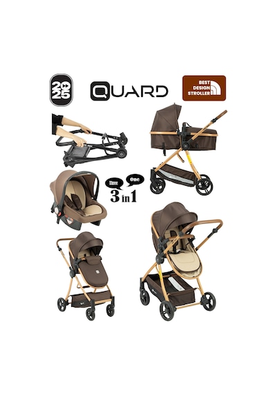 Quard Promax Travel Sistem Bebek Arabası Kahverengi