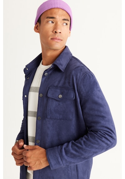 AC&Co / Altınyıldız Classics Erkek Standart Fit Normal Kesim Gömlek Yaka Mont - Lacivert