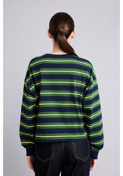 Defacto Loose Fıt Bisiklet Yaka Sweatshirt I2418ax26aunv241 Lacivert-nv241