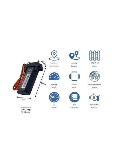 Araç Tır Minibüs Otobüs Tekne Motor Motosiklet Takip Sistemi 12v 24v Uzaktan Blokajlı Ip67 Su Geçirm
