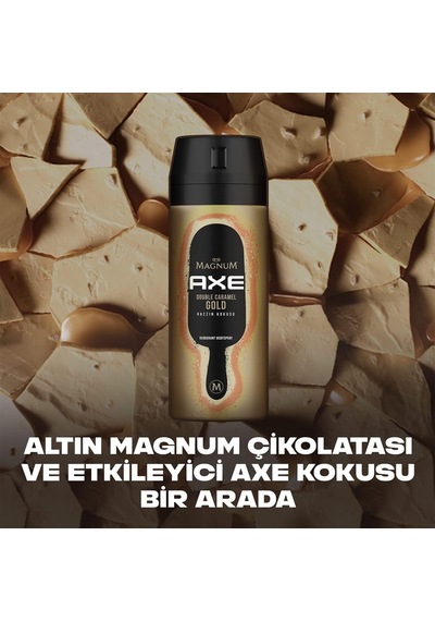 Magnum Erkek Deodorant Sprey Double Caramel Gold Hazzın Kokusu 150 Ml