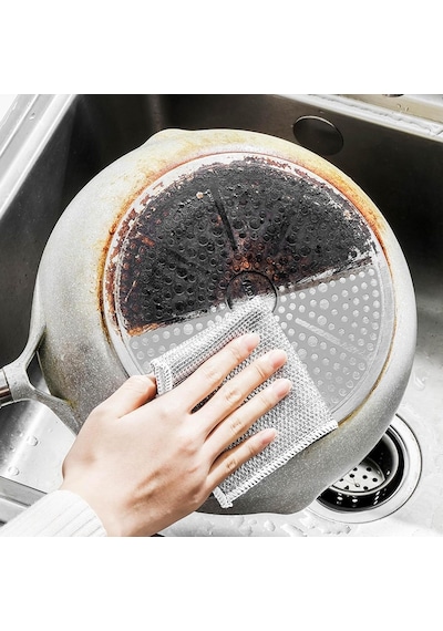 Baker Home 10 Adet Çizilmez Tel Bulaşık Bezi, Islak Ve Kuru İçin Çok Amaçlı Tel Bulaşık Yıkama Bezi, Bulaşık Genel