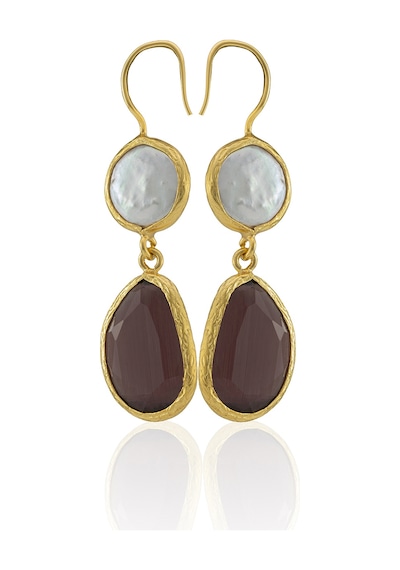 Kadir Jewellery 22 Ayar Altın Kaplama Kadın İnci Küpe -el İşçiliği Ve Hipoalerjenik Küpe Kehribar 44432603