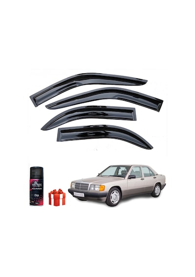 Caraks Mercedes 190e Mügen Cam Rüzgarlığı 4'lü Takım + Koku